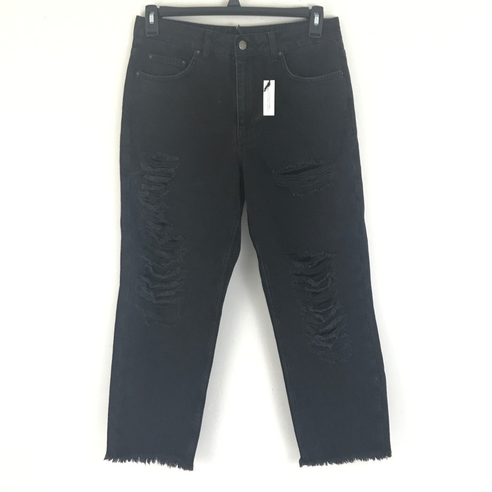 Topshop Distressed High Waisted Ankle Jea…